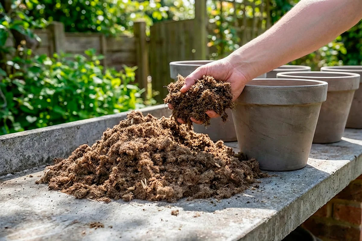 Lampaanvillarouhe kosteuden säätelijänä istutuksiin